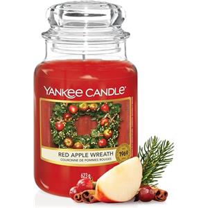 Yankee Candle Candela profumata in giara grande | Red Apple Wreath | Durata Fino a 150 Ore | regalo perfetto per le donn