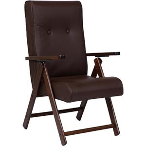 Liberoshopping Poltrona Sedia Sdraio MOLISANA Legno reclinabile 4 Posizioni in Ecopelle (Marrone)