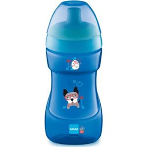MAM Tazza Sports 330ml Maschio - Tazza Antigoccia per Bambini, Apertura Automatica e Design Igienico