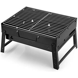 AGM Barbecue Carbone Portatile per 1-4 Persone, Barbecue Grill, BBQ Griglia in Acciaio a Carbone Pieghevole Portatile per Picnic, Viaggi, Patio o Campeggio in Giardino (40 x 27 x 20 CM)