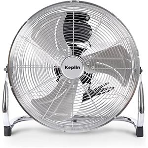 KEPLIN Ventilatore da Terra 40cm - Testa Regolabile ad Alto Raffreddamento d'Aria I Potente Ventilatore da Pavimento Industriale Portatile 3 Velocità per Casa, Palestra, Ufficio, Garage, Magazzini