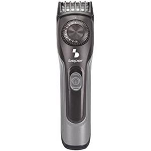 Beper 40.332 - Regolabarba ricaricabile, adatto anche per capelli, lame rimovibili in acciaio inossidabile, 20 lunghezze, ricarica con cavo USB (adattatore da parete non incluso)