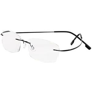 Viseng Occhiali da Lettura senza cornice ultra leggero di Titanio lettore senza montatura per Donna e Uomo Occhiali Anti Luce Blu alla Moda 2.0
