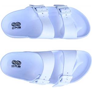 OR8 Wellness Sandali ortopedici per fascite plantare, con supporto per arco plantare, coppa per tallone e cuscino Met, eleganti, regolabili, impermeabili, comodi e ultra leggeri, bianco, 39 EU