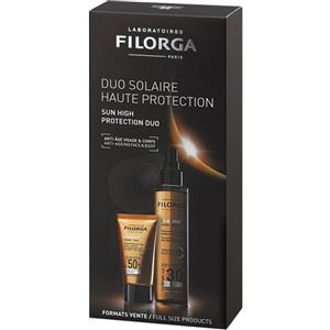 Laboratoires Filorga Cofanetto Duo UV-BRONZE: Protezione Viso SPF50 e Corpo SPF30 con Tecnologia Anti-Età