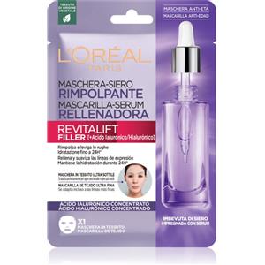 L'Oréal Paris Revitalift Filler - Maschera in tessuto Rimpolpante Anti-Età con Acido Ialuronico, 30 g