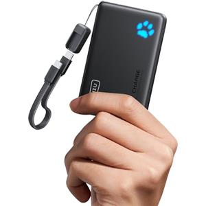 INIU Power Bank, Piccolo 45W Ricarica Rapida 10000mAh Caricatore Portatile | Cavo USB C Staccabile, Idoneo per Volo, Travel Essenziali da Viaggio, Powerbank per iPhone 18 17 16, Samsung S25 Xiaomi ecc