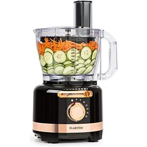 Klarstein Luca - Mixer Multifunzione, Food Processor, 1000 Watt, Regolazione Libera, 6 Modalità, Senza BPA, 3 L, Misurino da 3 l, Spatola, Nero