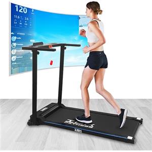 IBK Tapis Roulant elettrico SLIM Home Fitness, Tappeto da corsa pieghevole salvaspazio, Telecomando, Bluetooth integrato, Smartwatch Cardio, App KINOMAP ZWIFT FitShow Velocità regolabile 12 km/h