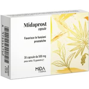 MIDA FARMA MIDAPROST Capsule | Serenoa Repens (Saw Palmetto) 320 mg, Tè Verde e Magnesio | Per trattamento e prevenzione di Prostata Ingrossata, Ipertrofia Prostatica Benigna e Prostatite | 30 Capsule