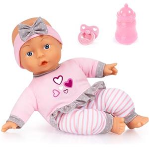 Bayer Design 93003AD bambola morbida, bambolotto, 30 cm, coccole, con biberon, ciuccio