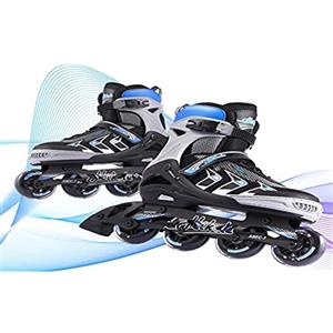Hikole Pattini in Linea Adulto Donna Uomo Pattini a Rotelle in Linea Allungabili Pattini a Rotelle Traspiranti e Confortevoli Taglia Regolabile 37-44