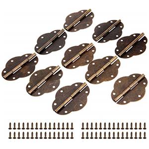 bowarepro 10Pcs Vintage Farfalla 6 Fori Cerniere con 60 Viti per Vintage Scatola di Legno Scatola di Gioielli Cassetta degli Attrezzi Armadio Armadietto Bronzo Antico Ferro 56x42mm