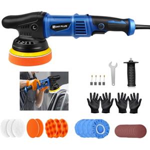 HSHa Lucidatrice professionale, lucidatrice eccentrica, 12 mm, 980 W, con 6 velocità variabili, 2800 - 5800 RPM, lucidatrice orbitale per auto, barche