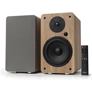 VULKKANO A6 ARC Cassa Amplificata con Woofer da 6,5, Bluetooth 5.0, HDMI ARC, Optica, RCA, USB, con Uscita Subwoofer, Casse Monitor HiFi per Home Cinema, Colore Marrone