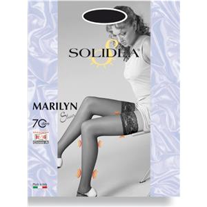 SOLIDEA Marilyn 70 Calza Autoreggente Sabbia Taglia 2 - Compressiva con Balza in Pizzo