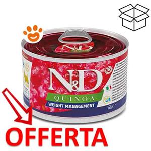 Farmina N&D Quinoa Weight Management Mini - Alimento Umido per Cani Adulti di Taglia Mini - 140g