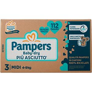 Pampers Pannolini Baby-Dry Taglia 3, 112 Pezzi - 2890 g