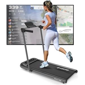 LOTTO Easyrun 300 Tapis roulant elettrico pieghevole,Walking Pad,2.5 CV,max.100kg,design compatto,Bluetooth Fitshow/Kinomap/Zwift, 4 displays LED computer, velocità 1-10 km/h,100x42 cm,telecomando