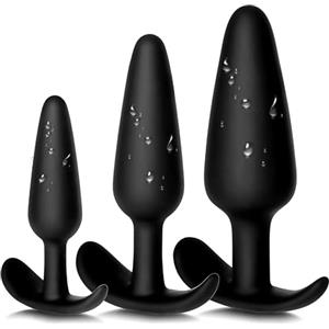 Claglamatree 3x Butt Plug in silicone,Plug Anale in Silicone Kit,Anal Sesso Giocattoli,Sex Toys per uomini donne coppie principianti professionali