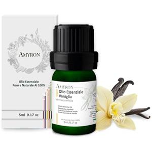 AMYRON Olio Essenziale Vaniglia Bourbon 5ml AMYRON | Naturale E Puro Al 100% | Ideale Per Aromaterapia E Uso Terapeutico | Diffusore Oli Essenziali | Massaggi aromatici | Uso Alimentare Senza OGM