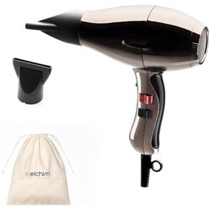 elchim Phon per Capelli Elchim 3900 Healthy Ionic Titanio con Sacchetta Bianca in Cotone - Asciugacapelli Professionale Made in Italy - Leggero e Silenzioso, Asciugatura Ridotta 30%, 2400W