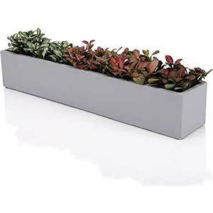 Ten-stone 14,5 pollici grigio non smaltato rettangolo cemento succulente fioriera davanzale scatole