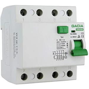 VCX Interruttore differenziale 40A 30mA 4p 6kA tipo A FI, interruttore di protezione VCX 6040