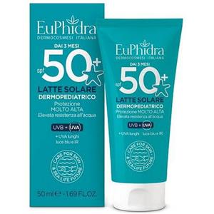 Euphidra Latte Solare Bambini SPF50 50ml - Protezione Alta per Pelle Sensibile e Idratata