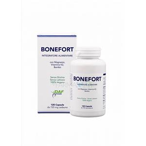 Bonefort DAF PHARMA - Integratore Alimentare per la Salute delle Ossa con Magnesio Chelato e Vitamina K2 - 120 Capsule