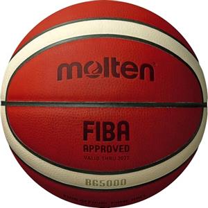 Molten BG5000 Pallone da gioco approvato FIBA, Arancione/marrone chiaro, misura 7