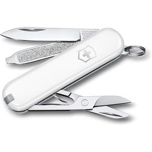 Victorinox, Classic SD, Coltellino Svizzero, Originale, Multiuso, Campeggio, 7 Funzioni, Lama, piccola, Lima per unghie, Grigio Trasparente