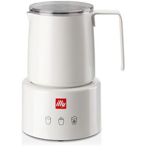 ILLY Milk Frother Bianco - Montalatte Elettrico per Schiuma latte Calda e Fredda e Cioccolata Calda