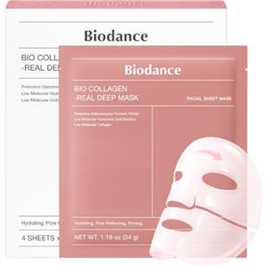 BIODANCE Bio-Collagen Real Deep Mask, Maschera Viso Notturna in Idrogel, Idratante e Rimpolpante, Minimizza i Pori e Migliora l'Elasticità, K-Beauty Skincare Coreana | 4 Pezzi