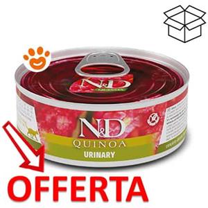 Farmina N&D Quinoa Urinary - Alimento Umido Dietetico Completo per Gatti Adulti con Filetto d'Anatra - Lattina da 80 Gr