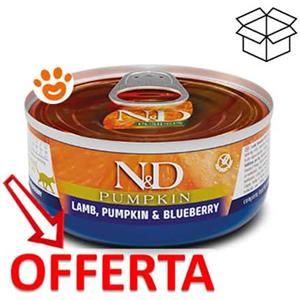 Farmina Cat N&D Pumpkin Agnello, Zucca e Mirtillo - Lattina da 70 Gr - CONFEZIONE RISPARMIO