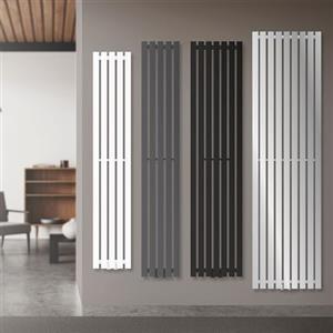 ECD Germany Radiatore Termosifone Termparredo Scaldasalviette Stella Verticale Piatto - 370 x 1400 mm Bianco Radiatore Scaldasalviette Asciugamani da bagno Verticale Piatto 370x1400 mm non elettrico