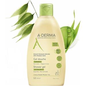 A-Derma Gel Doccia Surgras 500ml - Deterge e Nutre per Pelle Secca e Fragile con Estratto di Avena Rhealba