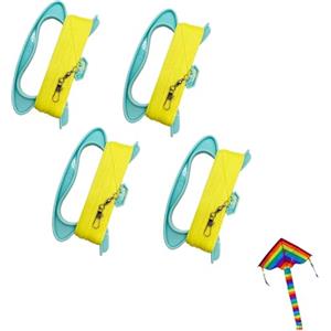 QIUMING 4 pezzi Linea di Aquiloni con 100m Linea linea per aquiloni volanti Cavo per Aquilone Filo Avvolgitore Filo di Aquilone per Attività all'aperto de Famiglie e Squadre (Verde)