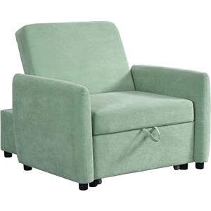 Brigros WeHome - Poltrona Letto Con Braccioli In Tessuto Con Piedini Neri, Poltrona Relax Trasformabile In Chaise Longue E In Letto Singolo, Pouf Poltrona Per Camera Da Letto E B&B (Tessuto, Cedro)