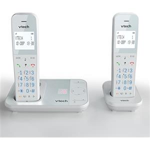 VTech XS1051 telefono senza fili a due telefoni con segreteria telefonica, Telefono DECT senza fili, Rilevamento chiamante/Funzione chiamata wireless, Amplificatore di Volume, Funzione vivavoce