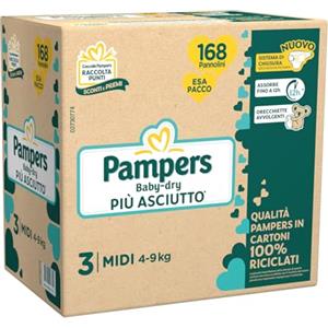 Pampers BabyDry EsaPack Taglia 3^ Midi - 168 Pannolini