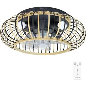 Cecotec Ventilatore da Soffitto con Luce EnergySilence LampAero 600 Natural Wood. Paralume Legno Bicolore, 20 W, Lampada Inclusa, Telecomando, Timer 8 Ore, 3 Velocità, 5 Pale, Estate/Inverno