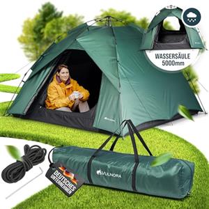 Vulnora Tenda pop-up per 4 persone, impermeabile, colonna d'acqua 5000 mm, per 1-4 persone, montaggio e smontaggio in pochi secondi, tenda da spiaggia con protezione UV, opaca, altezza 1,70 m
