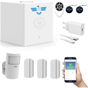 ITALIAN ALARM - Security Smart Box - Sistema Allarme Casa Senza Fili WiFi, Kit Antifurto Casa Wireless con App, Batteria di Emergenza, Allarme Smart Porte e Finestre. Assistenza Telefonica ITALIA