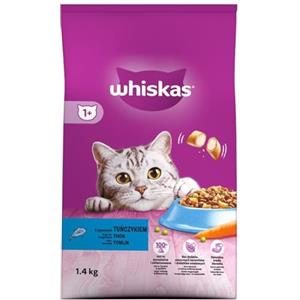 Whiskas Adult 1 Cibo Secco per Gatti con Tonno - 2 Sacchetti da 1,4 kg, Alta Qualità e Completo