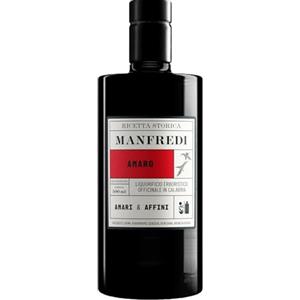 Manfredi, Liquore Amaro Ricetta Storica, 500 ml, Liquore Calabrese con Note Tanniche di Genziana e Quassa, Aroma Fresco di Assenzio, Arancia e Rabarbaro, Sentori di Liquirizia, Idea Regalo, 25% Vol.
