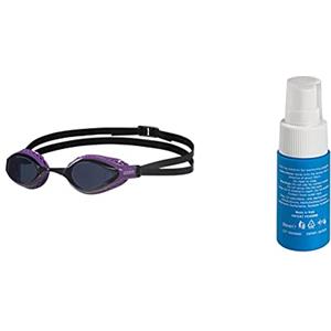 ARENA Airspeed Occhialini Nuoto da Gara Anti-Appannamento Unisex Adulto, Occhialini Piscina con Ampie Lenti, Protezione UV, 3 Ponti Nasali Intercambiabili & Spray Anti Appannamento Istantaneo