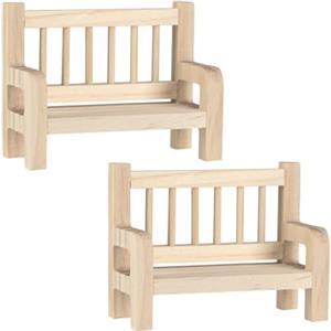 Ideen mit Herz Panchine in legno in miniatura | accessori per casa delle bambole | materiale fai da te | modello ferroviario | panchina | 8 cm x 3,4 cm x 6 cm | 2 pezzi