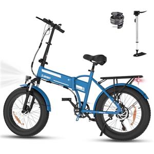 ELEKGO Bicicletta Elettrica per Adulti, 20 x4.0 Fat Tire E-Bike con Motore 250W, Batteria Rimovibile, Bici Elettrica Pieghevole Autonomia 35-90KM, City E-Bike MTB Ebike con 2 modalità di guida